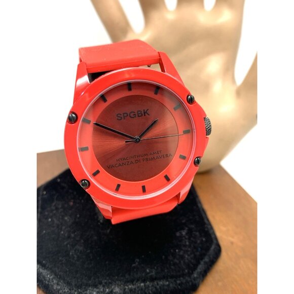 SPGBK Men's Watch 1800 Foxfire Quartz Red Dial Rubber Strap 42mm - Picture 11 of 12